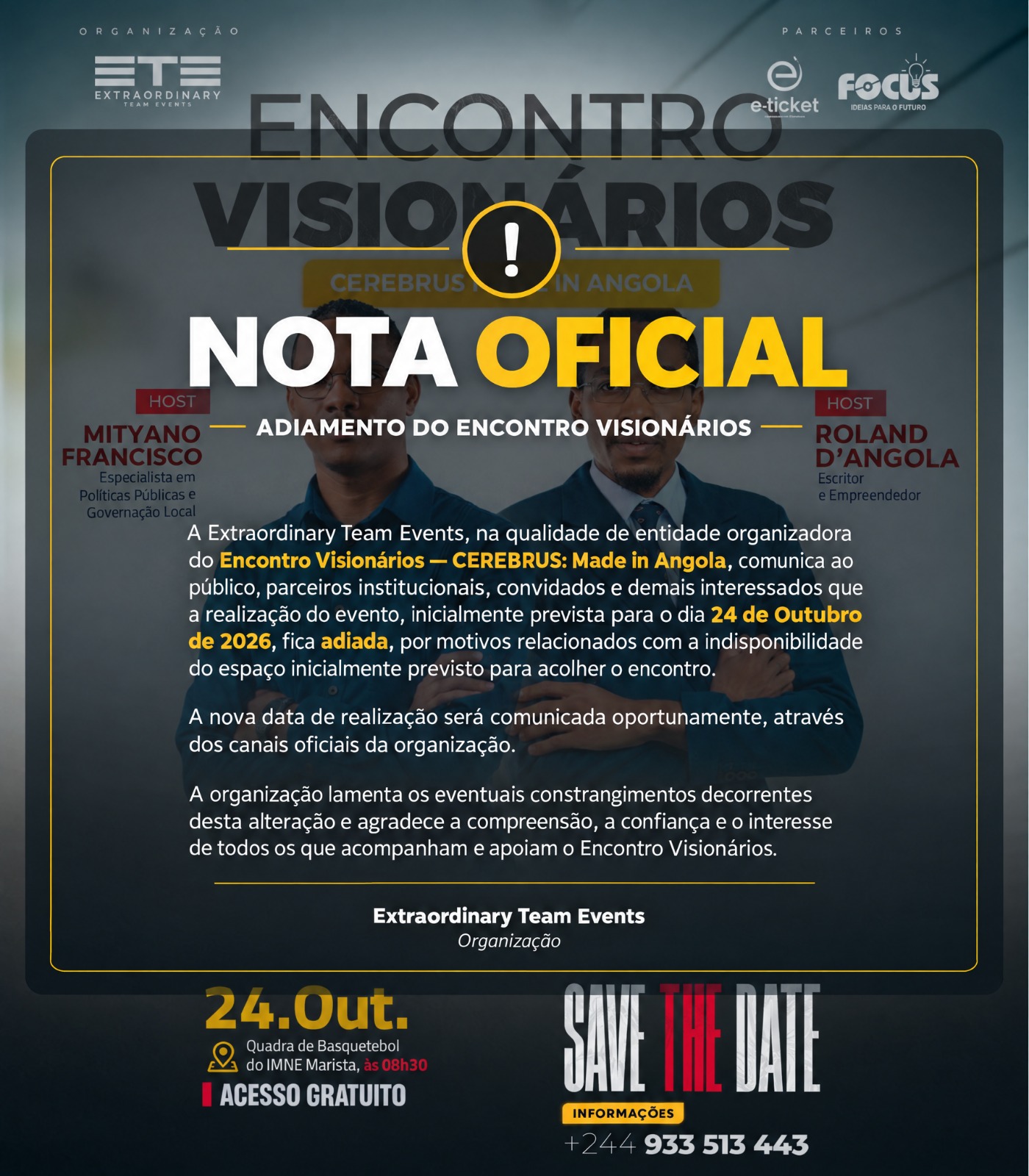 ENCONTRO VISIONÁRIOS — CÉREBROS MADE IN ANGOLA 🇦🇴🧠